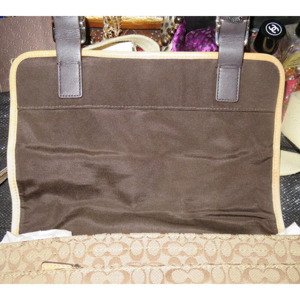 Coach 2011 Signature C Jacquard & Leather Trim Messenger Satchel Crossbody 70283 - Picture 10 of 13